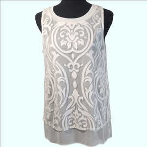 Worthington White Sleeveless Embellished Blouse